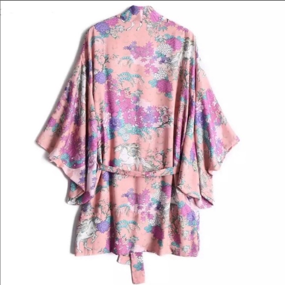 Blushing Boho Wild Pony Unicorn Duster Kimono - Picture 10 of 15